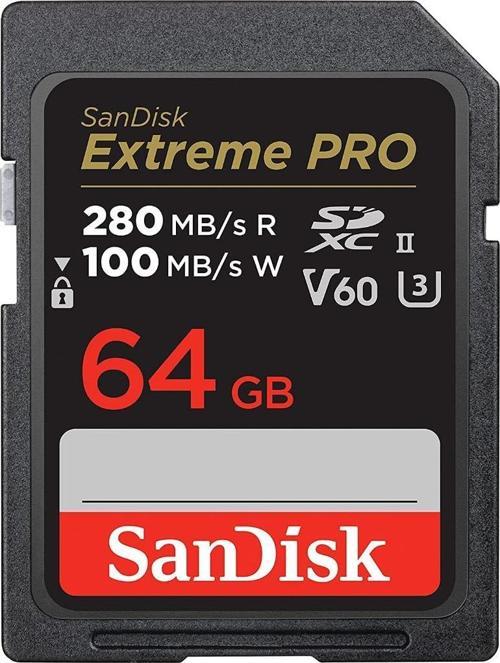 64GB SDXC Extreme Pro 280MB/s V60 Hafıza Kartı