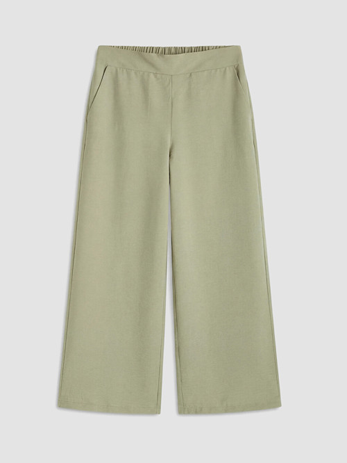 LCW Modest Haki Beli Lastikli Geniş Paça Kadın Pantolon