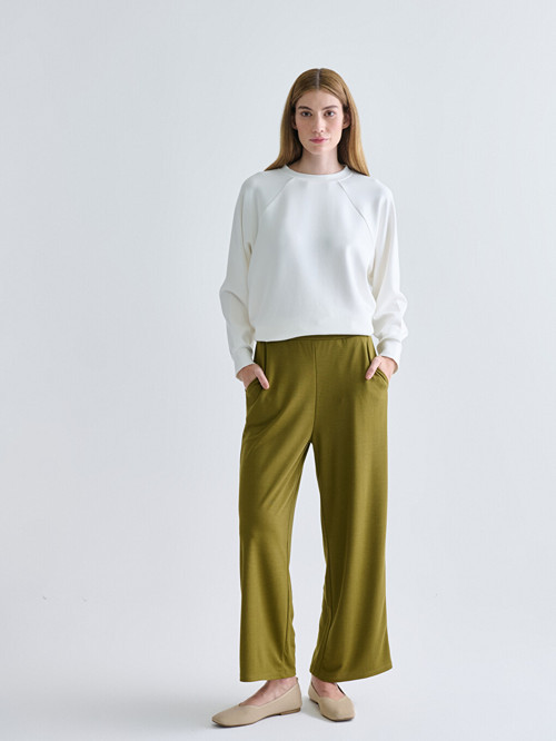 LCWAIKIKI Classic Haki Beli Lastikli Kadın Pantolon