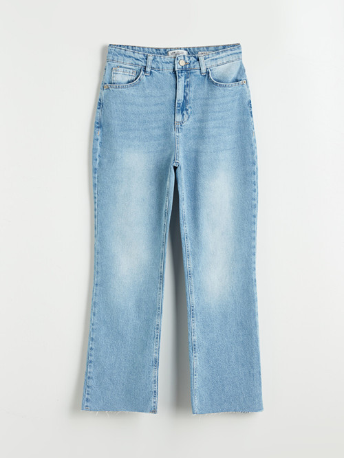 LCW Jeans İndigo Crop Flare Kadın Jean Pantolon