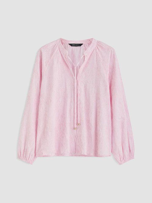 LCW Vision Pembe Nakışlı Oversize %100 Pamuklu Bluz