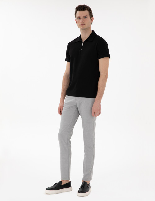 Gri Slim Fit Yazlık Kanvas Pantolon 50301803-VR024
