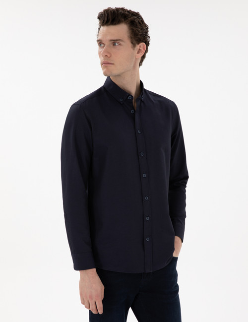 Lacivert Regular Fit Uzun Kollu Gömlek 50304764-VR033