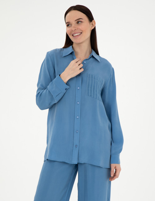 İndigo Comfort Fit Uzun Kollu Gömlek 50305757-VR028