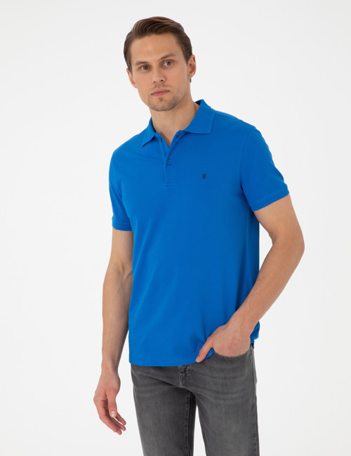 Sax Slim Fit %100 Pamuk Düğmeli Polo Yaka Basic Tişört 50306448-VR045