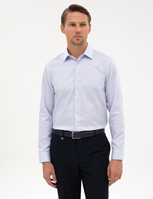 Açık Mavi Non Iron Kolay Ütülenebilir Slim Fit Gömlek