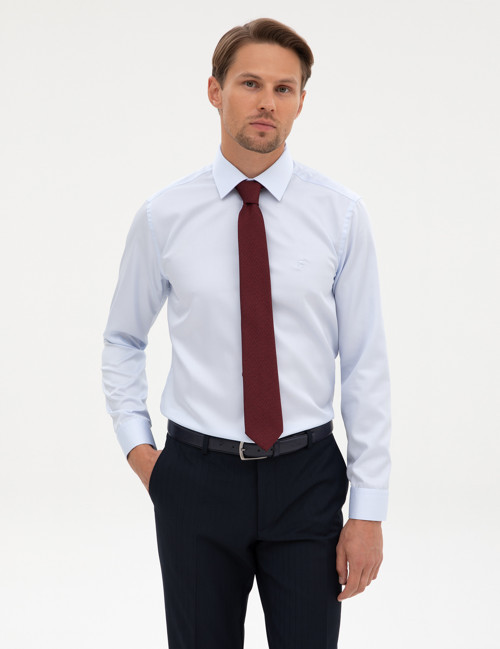 Açık Mavi Non Iron Kolay Ütülenebilir Slim Fit Gömlek 50315254-VR003