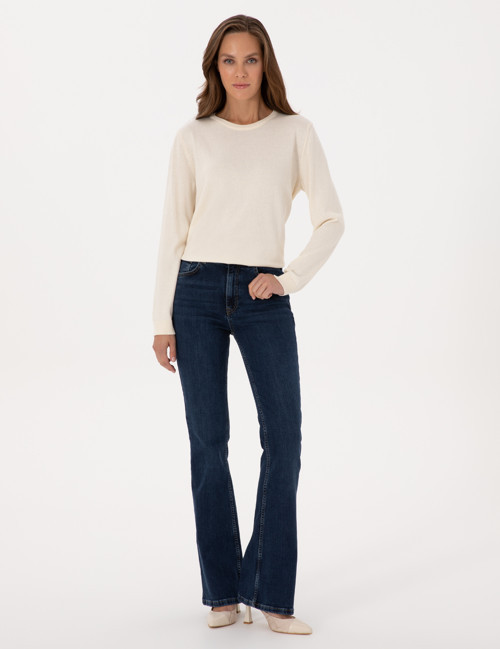 Lacivert Skinny Flare Jean Pantolon 50318199-VR033