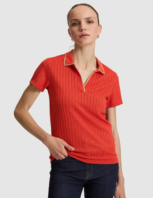 Kırmızı Slim Fit Polo Yaka Basic Tişört 50320697-VR030