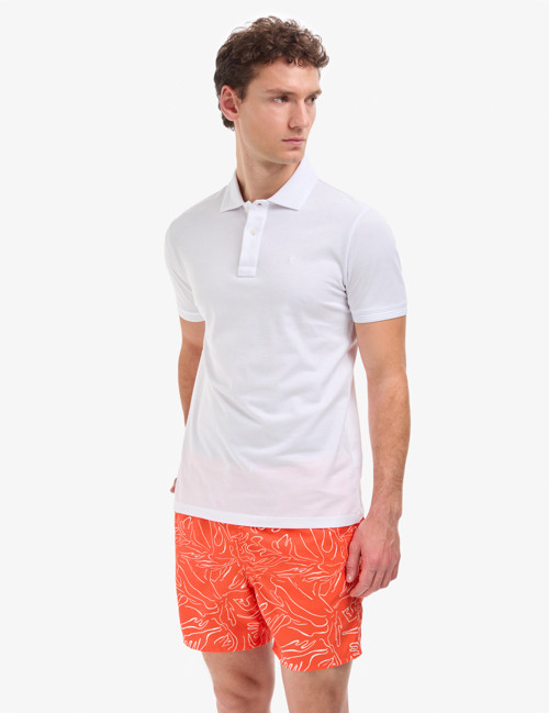 Beyaz Slim Fit %100 Pamuk Düğmeli Polo Yaka Basic Tişört 50321128-VR013