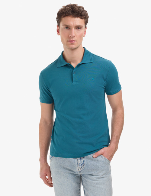 Zümrüt Slim Fit %100 Pamuk Kıvrılmaz Düğmeli Polo Yaka Basic Tişört 50325323-VR055