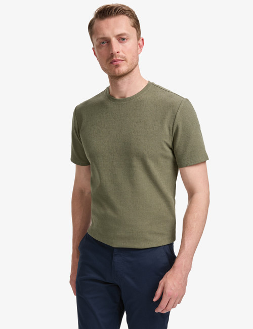 Haki Regular Fit Bisiklet Yaka Tişört 50327857-VR027