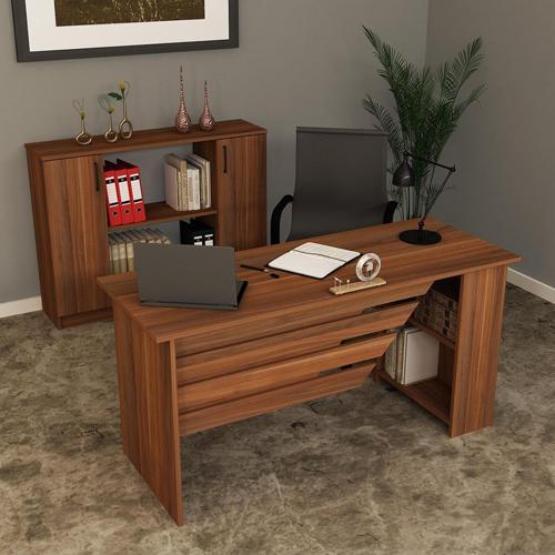 Steen - 1 - 4 Ofis Büro Masası Takımı Ceviz