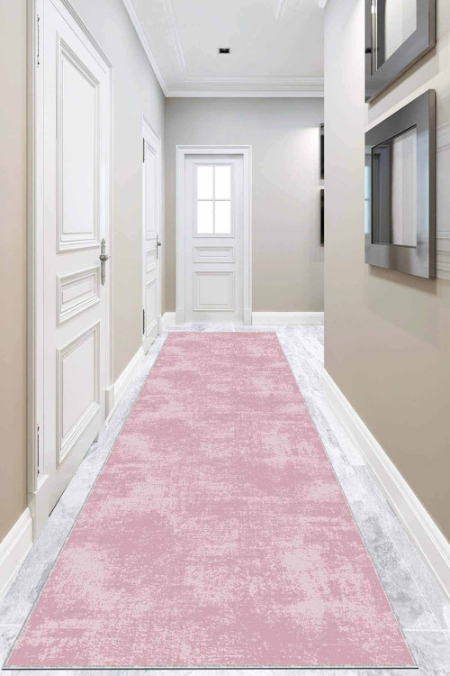 Pembe Kaymaz Taban Sade Kesme Rulo Özel Ölçülü Yolluk AR261