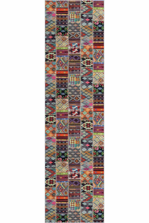 Renkli Kaymaz Patchwork Kesme Rulo Özel Ölçülü Yolluk AR980