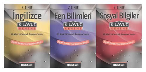 Bloktest 7. Sınıf Fen + Sosyal + İngilizce Kılavuz Deneme Seti 3 Kitap 2023