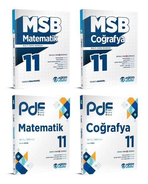Eğitim Vadisi 2024 11. Sınıf Matematik + Coğrafya Pdf + Soru Seti 4 Kitap