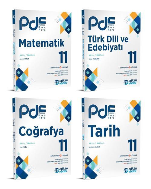 Eğitim Vadisi 2024 11. Sınıf Matematik + Edebiyat + Tarih + Coğrafya Pdf Seti 4 Kitap