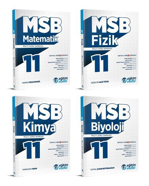 Eğitim Vadisi 2024 11. Sınıf Matematik + Fizik + Kimya + Biyoloji Soru Bankası Seti 4 Kitap