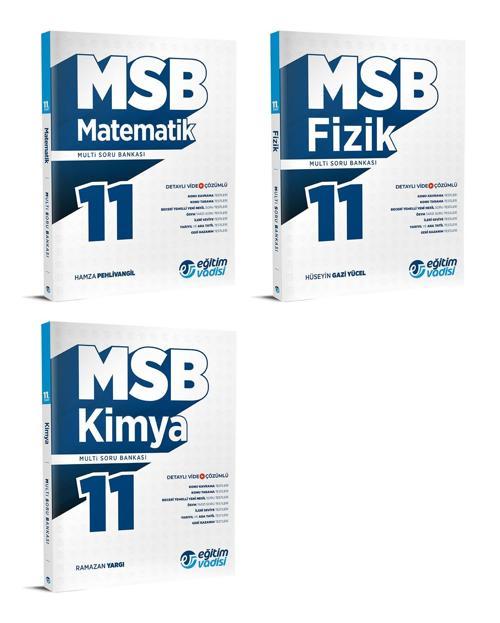 Eğitim Vadisi 2024 11. Sınıf Matematik + Fizik + Kimya Soru Bankası Seti 3 Kitap