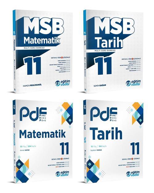 Eğitim Vadisi 2024 11. Sınıf Matematik + Tarih Pdf + Soru Seti 4 Kitap