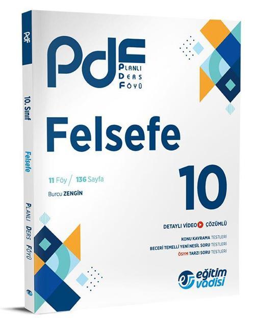 Eğitim Vadisi 2024 10. Sınıf Felsefe Pdf Planlı Ders Föyü