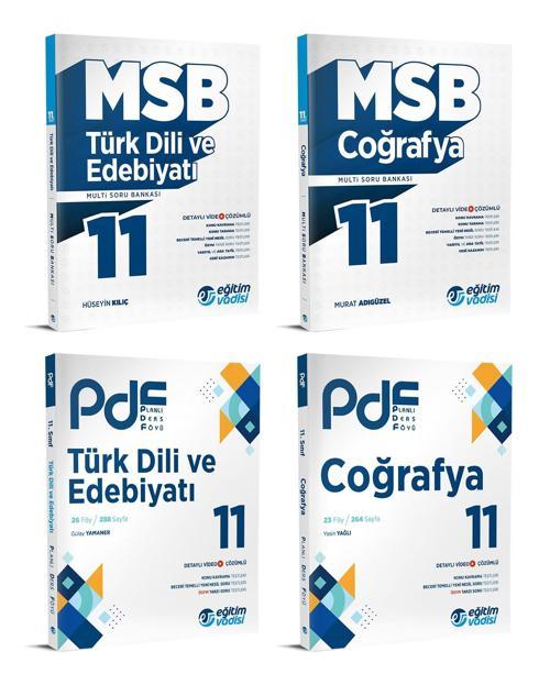 Eğitim Vadisi 2024 11. Sınıf Edebiyat + Coğrafya Pdf + Soru Seti 4 Kitap