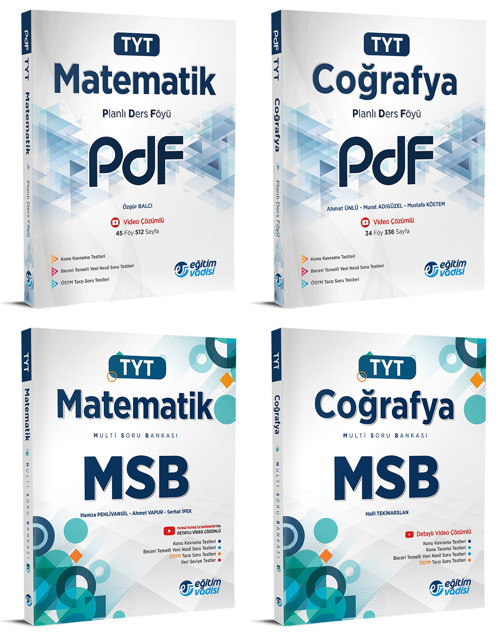 Eğitim Vadisi 2024 Tyt Matematik + Coğrafya Pdf + Msb Seti 4 Kitap