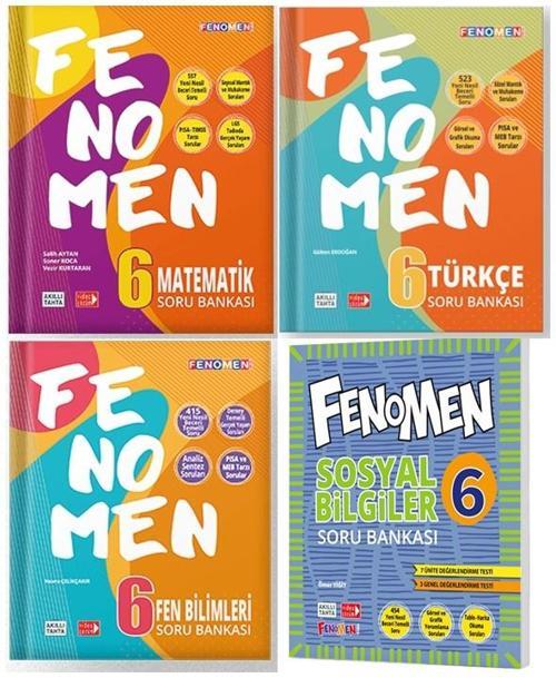 Fenomen Okul 2024 6. Sınıf Matematik Türkçe Fen Sosyal Soru Seti 4 Kitap