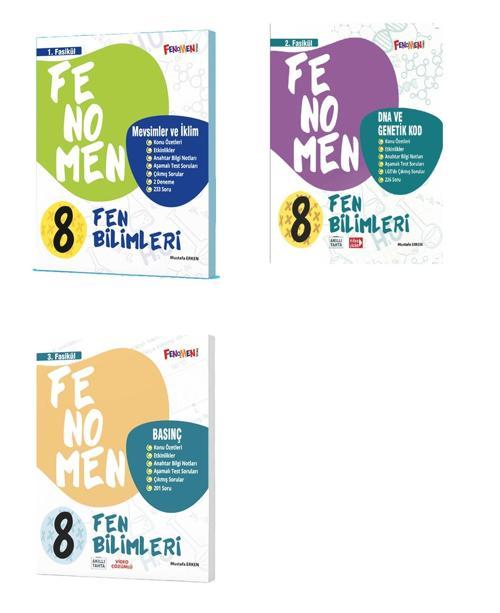 Fenomen Okul 2024 8. Sınıf Fen Bilimleri 1. 2. 3. Fasikül Seti 3 Kitap