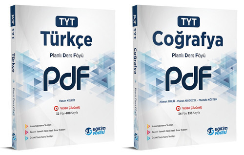Eğitim Vadisi 2024 Tyt Türkçe + Coğrafya Pdf Planlı Ders Föyü Seti 2 Kitap