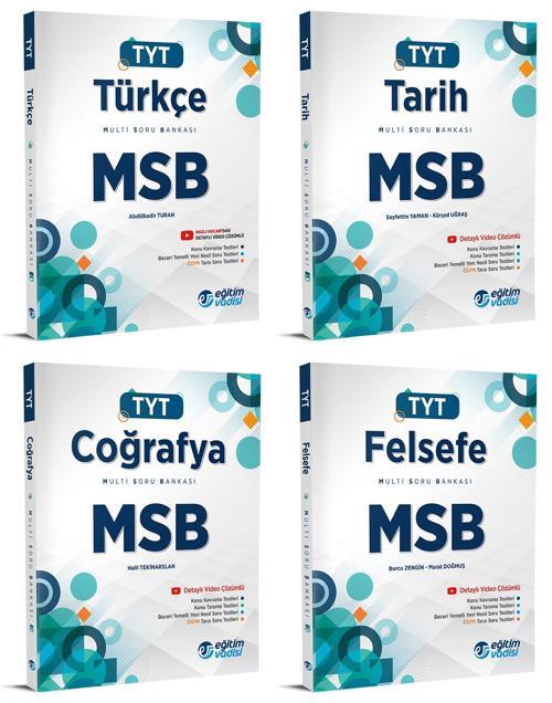 Eğitim Vadisi 2024 Tyt Türkçe + Tarih + Coğrafya + Felsefe Msb Seti 4 Kitap