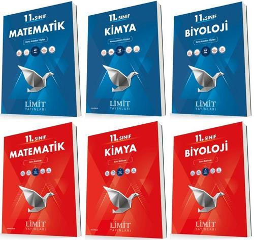 Limit 11. Sınıf Matematik + Kimya + Biyoloji Konu + Soru Seti 6 Kitap 2023