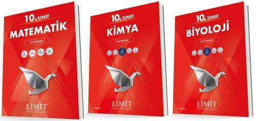 Limit 10. Sınıf Matematik + Kimya + Biyoloji Soru Bankası Seti 3 Kitap 2023