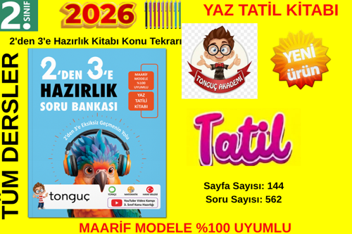 2.Sınıf Tüm Dersler 2026 (2 Den 3 E) Geçenler İçin Yaz Tatil Hazırlık Soru Bankası Kitabı