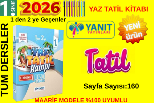 1.Sınıf 1'den 2'ye Geçenler Tüm Dersler Hızlı Tekrar Maarif Müfredatı Yaz Tatil Kitabı+Tablet Kalem