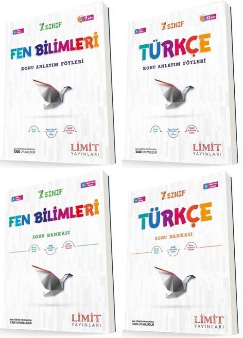 Limit 7. Sınıf Fen Bilimleri + Türkçe Konu Föyleri + Soru Seti 4 Kitap 2023