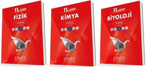 Limit 11. Sınıf Fizik + Kimya + Biyoloji Soru Bankası Seti 3 Kitap 2023