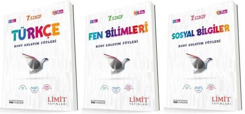 Limit 7. Sınıf Türkçe + Fen + Sosyal Konu Föyleri Seti 3 Kitap 2023