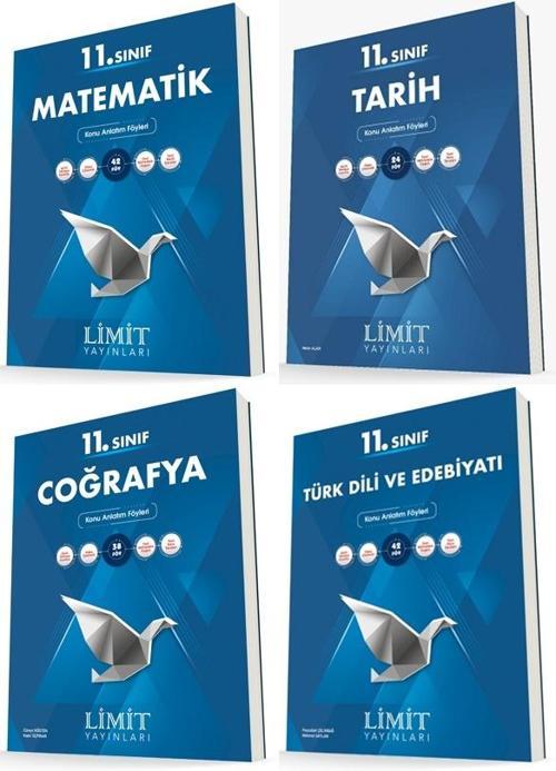 Limit 11. Sınıf Matematik + Edebiyat + Tarih + Coğrafya Konu Föyleri Seti 4 Kitap 2023