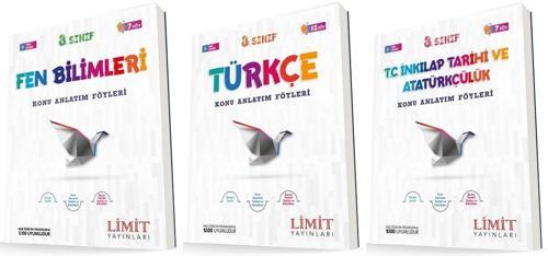 Limit 8. Sınıf Fen + Türkçe + İnkılap Konu Föyleri Seti 3 Kitap 2023