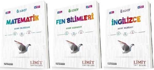 Limit 8. Sınıf Matematik + Fen + İngilizce Soru Seti 3 Kitap 2023