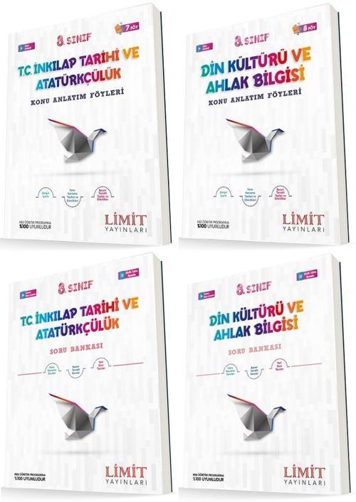 Limit 8. Sınıf İnkılap + Din Konu Föyleri + Soru Seti 4 Kitap 2023