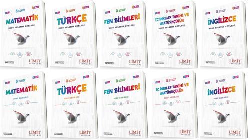 Limit 8. Sınıf Matematik + Türkçe + Fen + İnkılap + İngilizce Konu Föyleri + Soru Seti 10 Kitap 2023