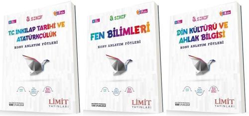 Limit 8. Sınıf İnkılap + Fen + Din Konu Föyleri Seti 3 Kitap 2023