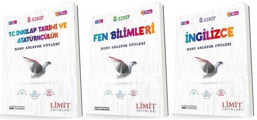 Limit 8. Sınıf İnkılap + Fen + İngilizce Konu Föyleri Seti 3 Kitap 2023