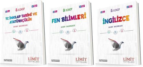 Limit 8. Sınıf İnkılap + Fen + İngilizce Soru Seti 3 Kitap 2023