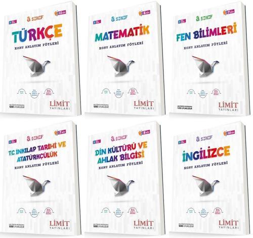 Limit 8. Sınıf Konu Anlatım Föyleri Seti Tam Set 6 Kitap 2023