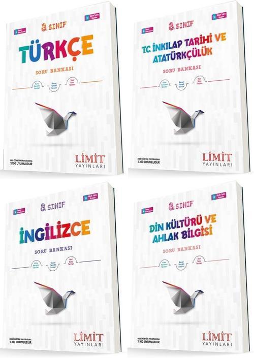 Limit 8. Sınıf Türkçe + İnkılap + İngilizce + Din Soru Seti 4 Kitap 2023