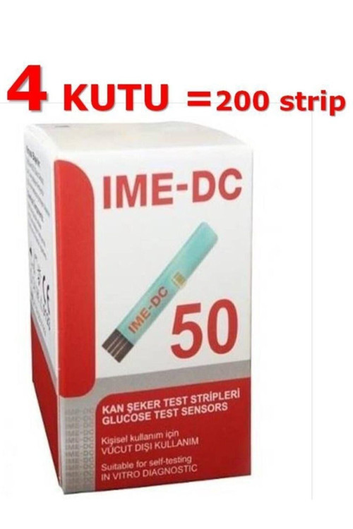 Şeker Ölçüm Strip Çubuğu (4 Kutu - 200 Adet)